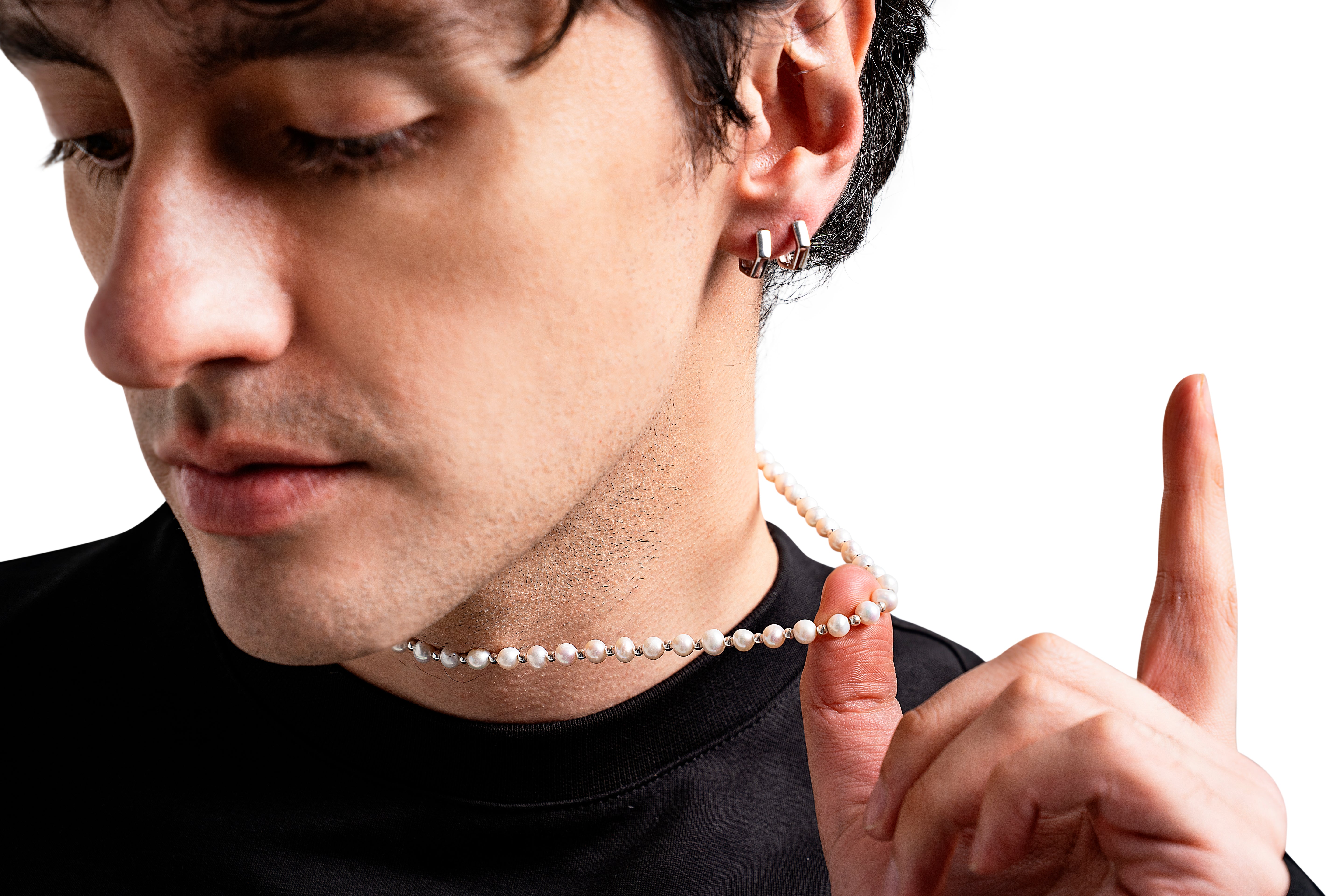 PEARL & SILVER BEAD NECKLACE | COLLAR DE PERLAS DE AGUA DULCE Y BALINES EN PLATA 925