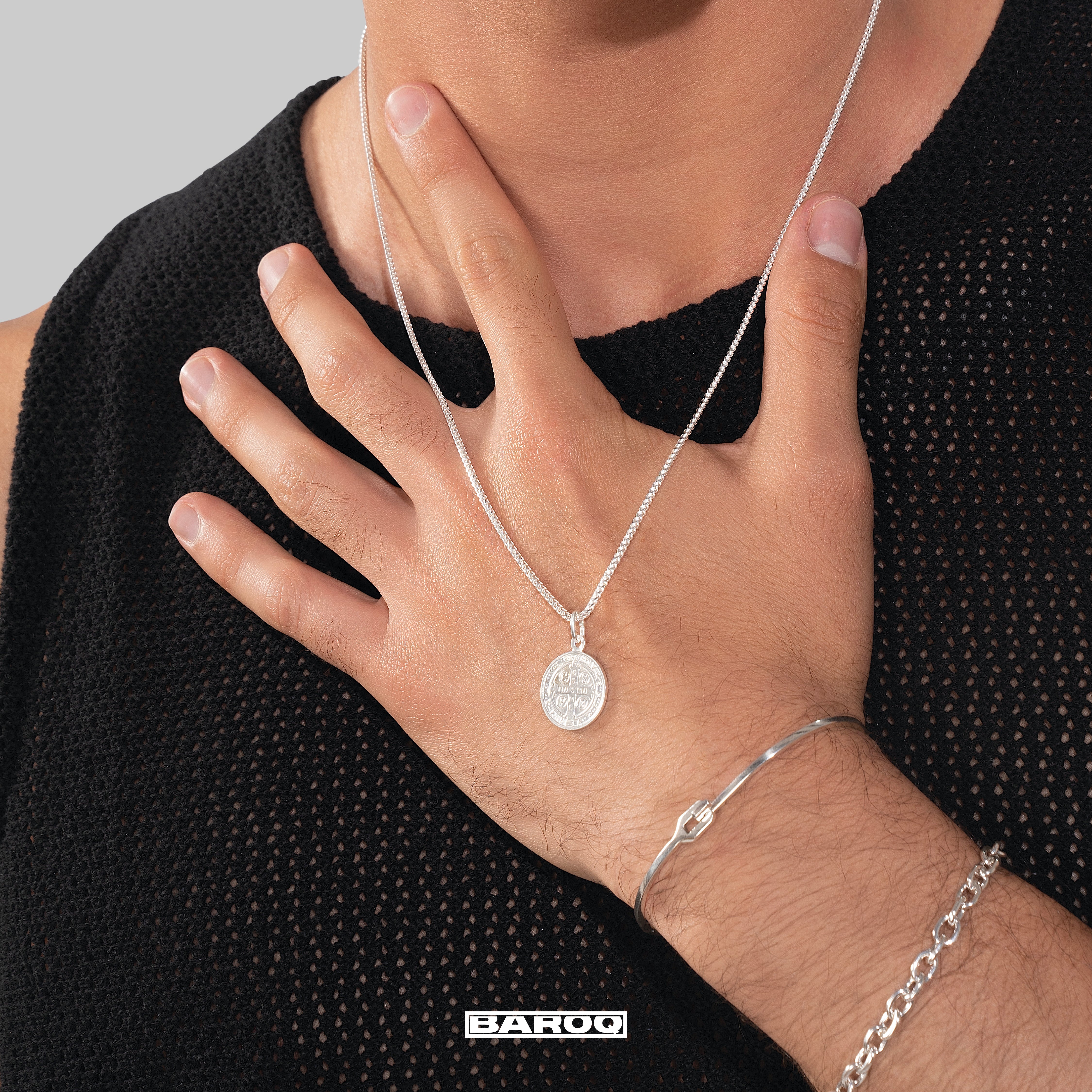 Saint Benedict Necklace |Cadena con dije en plata ley 925