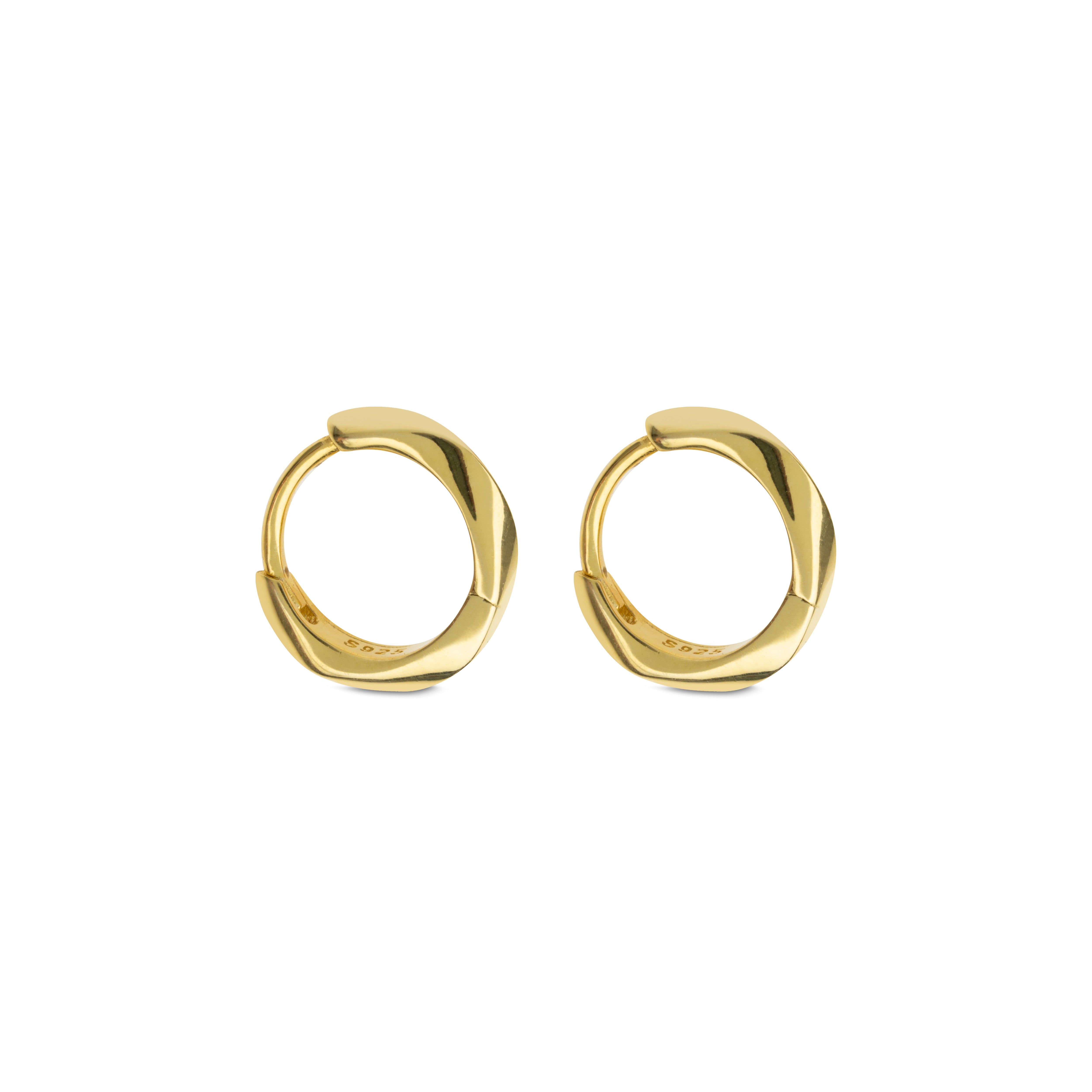 P8 | Aretes Tornado en Plata 925 coon Enchape en Oro