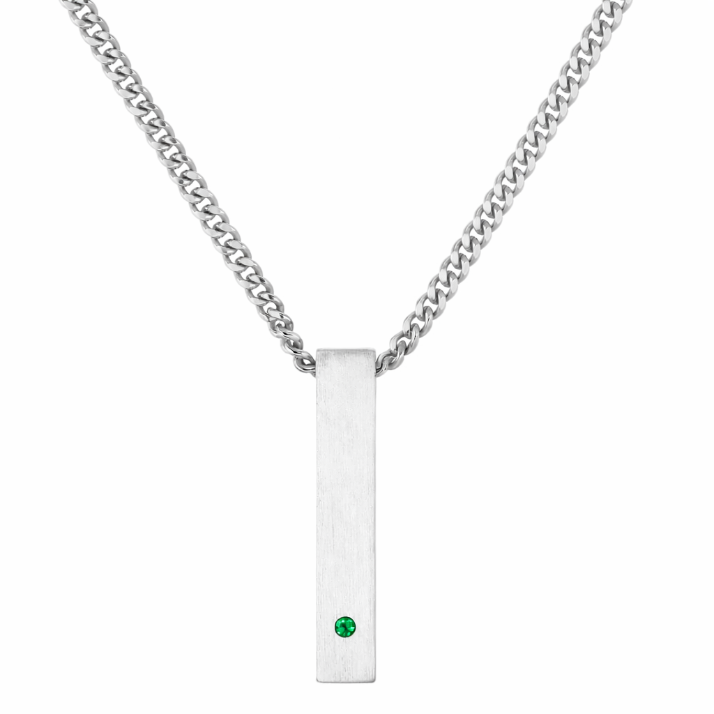 FIFTH AVE NECKLACE | CADENA CON DIJE EN PLATA LEY 925 Y PIEDRA