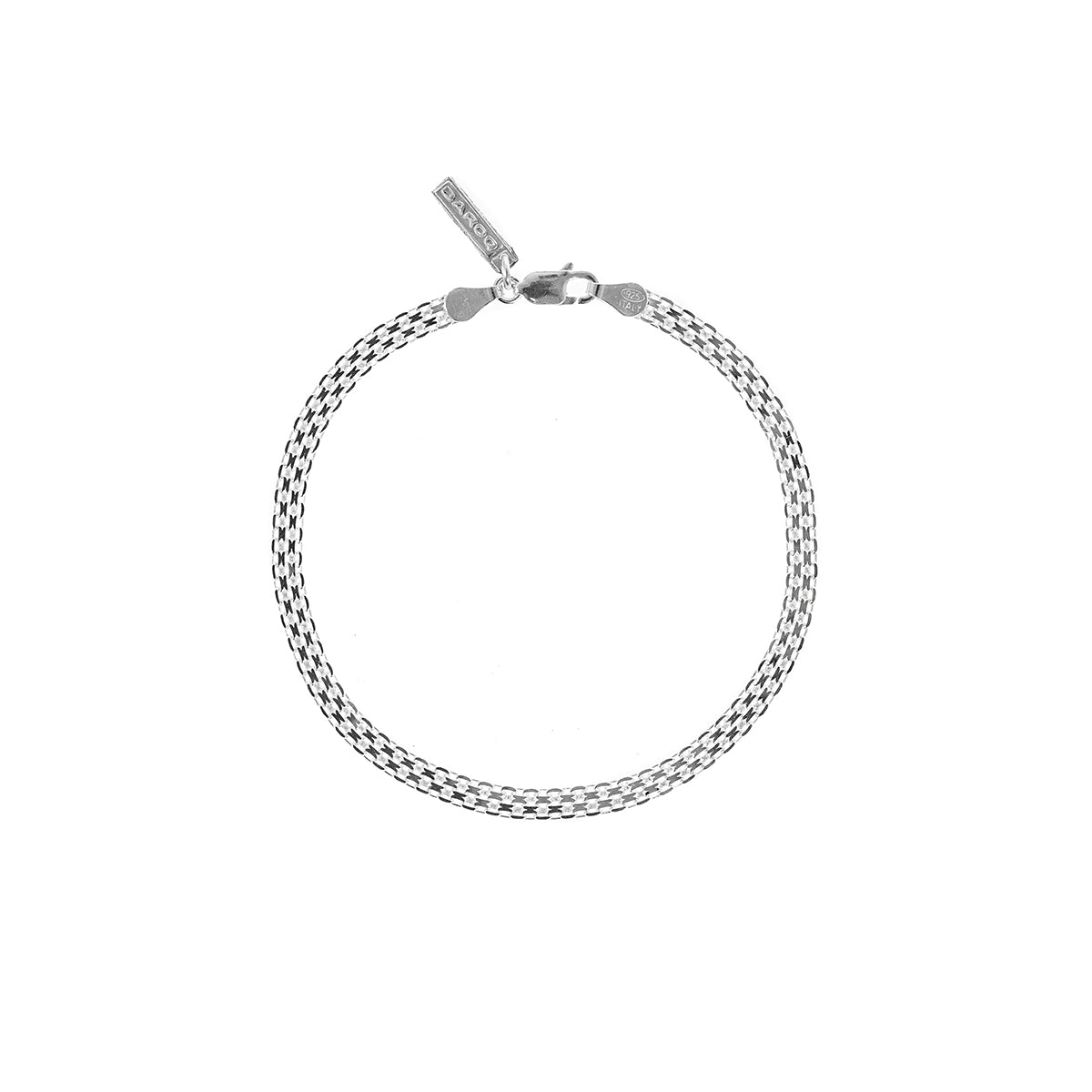 Brazalete de plata 925 con tejido chinesco entrelazado