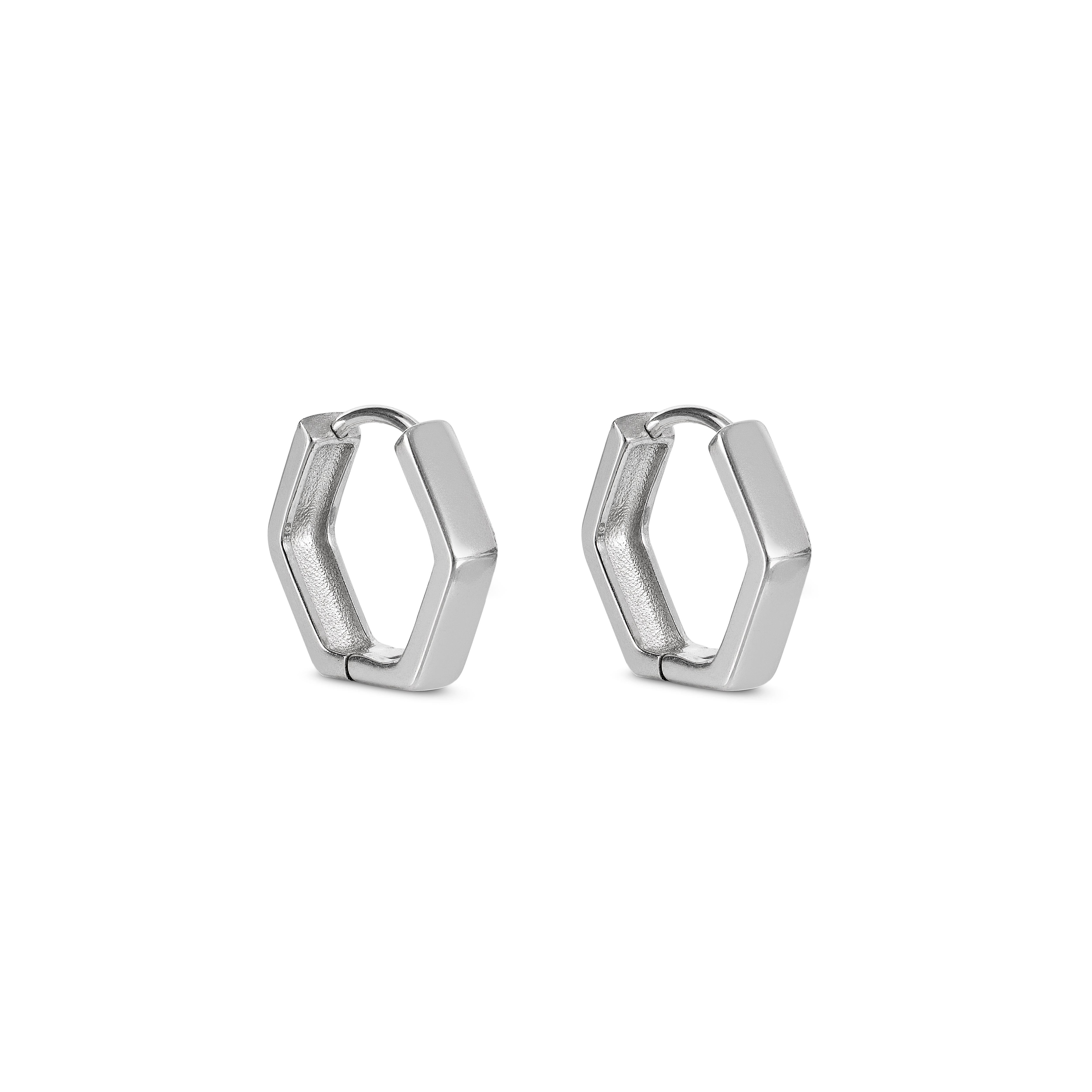 Candongas de plata 925 para hombre con diseño geométrico