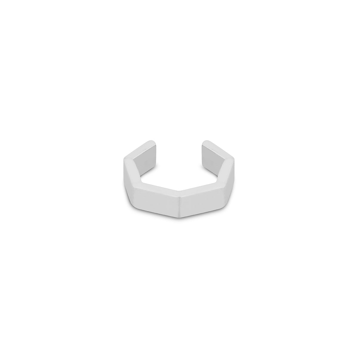 Arete tipo ear cuff en plata 950 con diseño geométrico