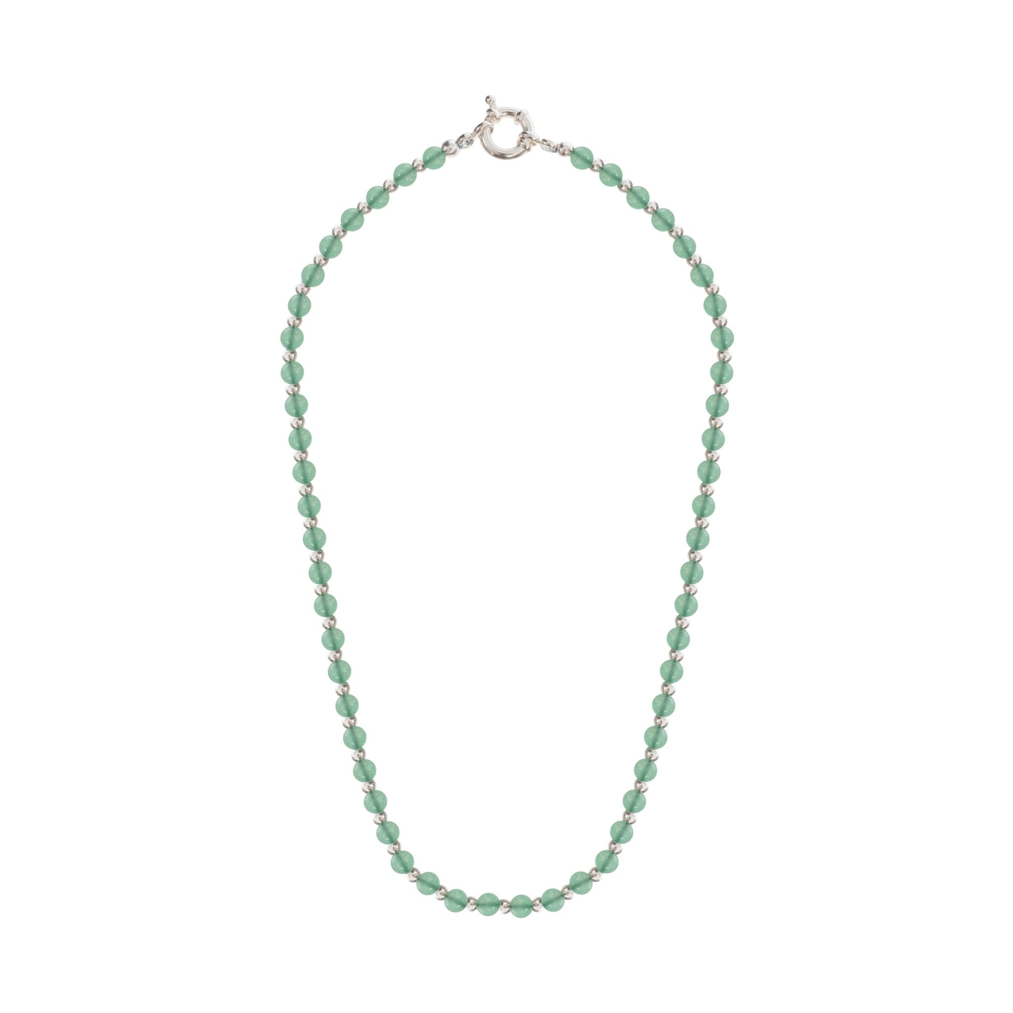 GREEN MIST NECKLACE | COLLAR CON BALINES EN PLATA Y ÁGATAS - BAROQ