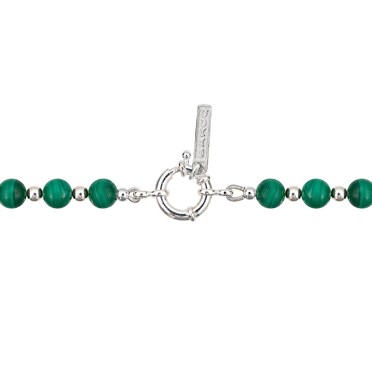 MALAQA NECKLACE | COLLAR DE MALAQUITAS CON BALINES EN PLATA LEY 925 - BAROQ