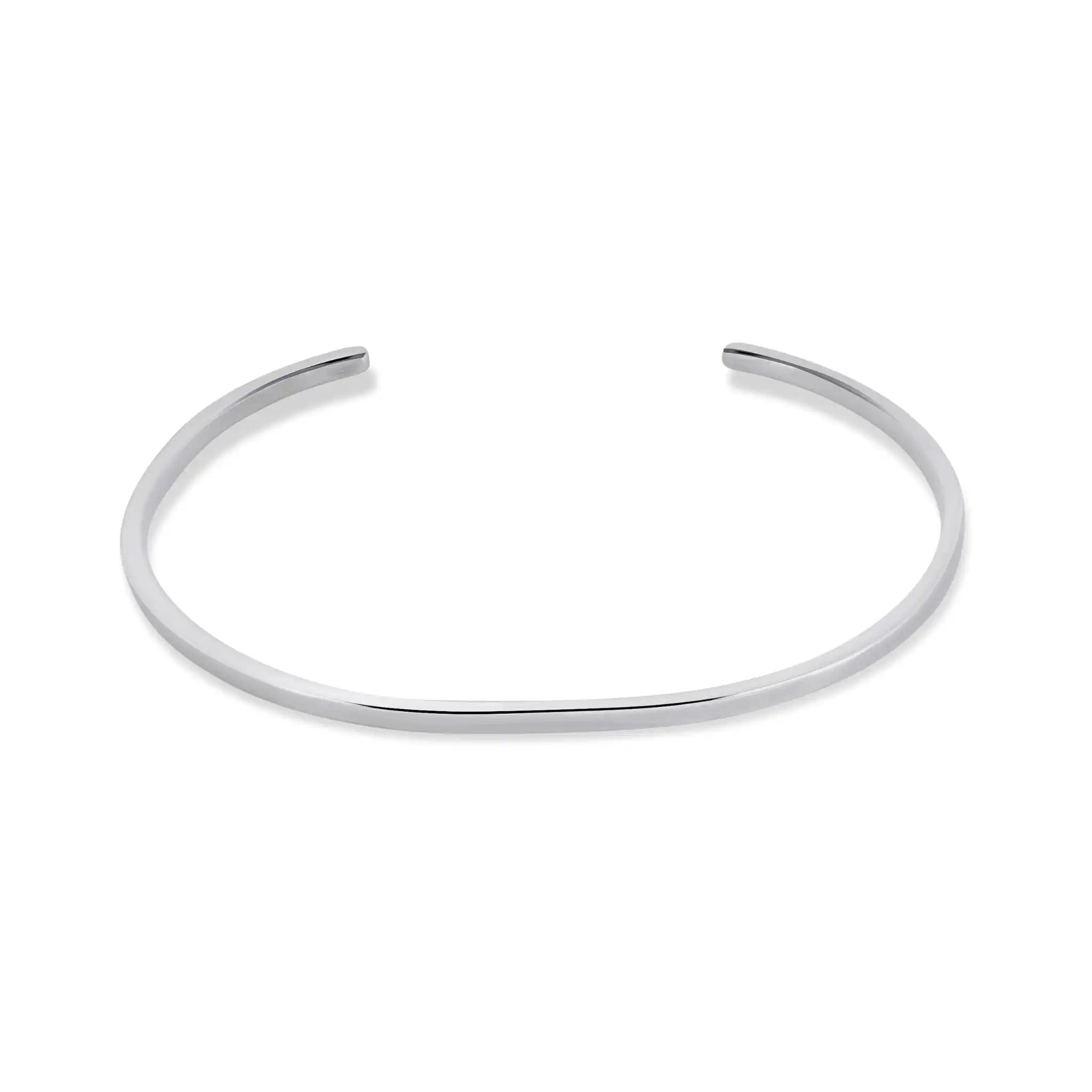 Pulsera abierta en plata para hombre estilo minimalista
