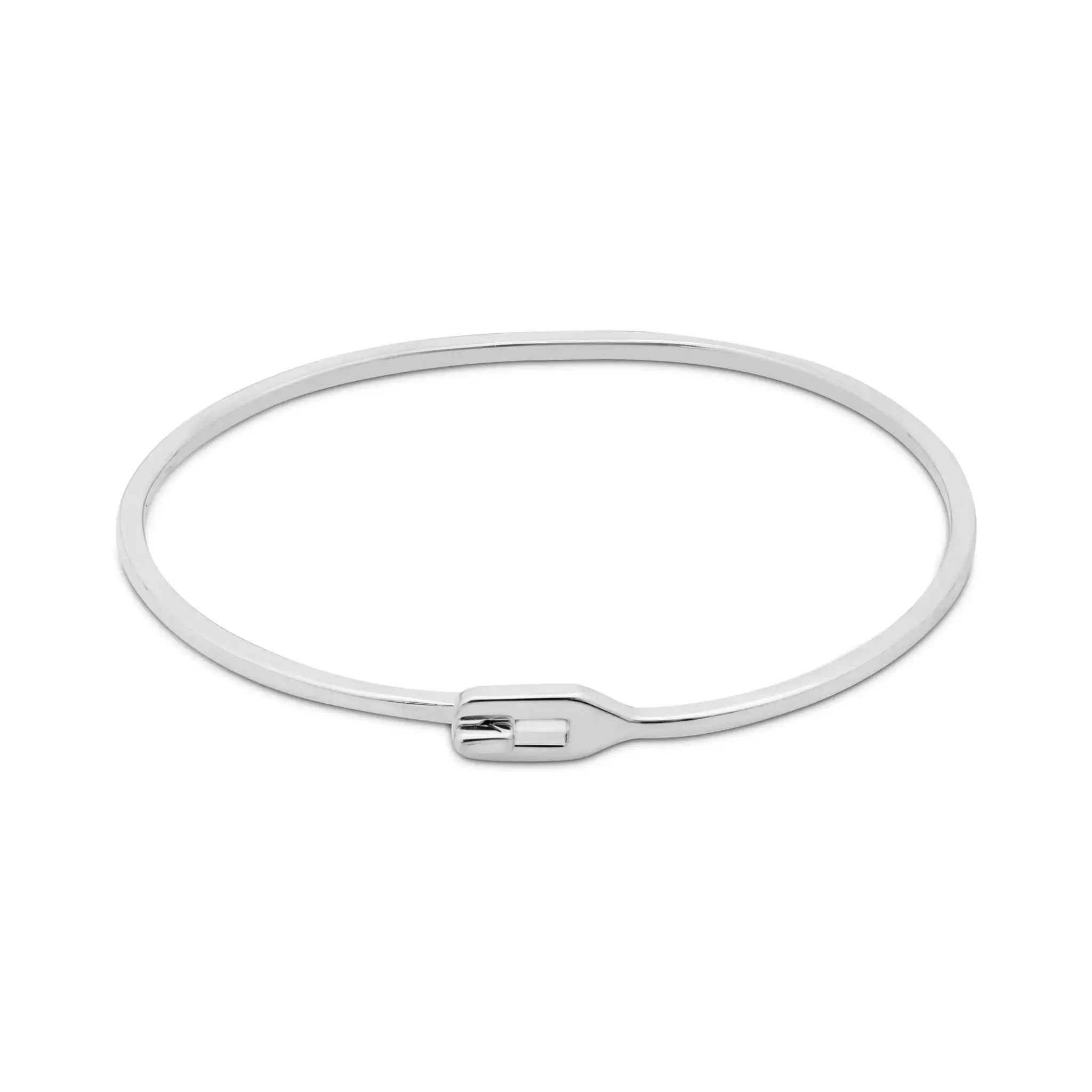 Brazalete de plata 925 tipo cuff con cierre discreto para hombre