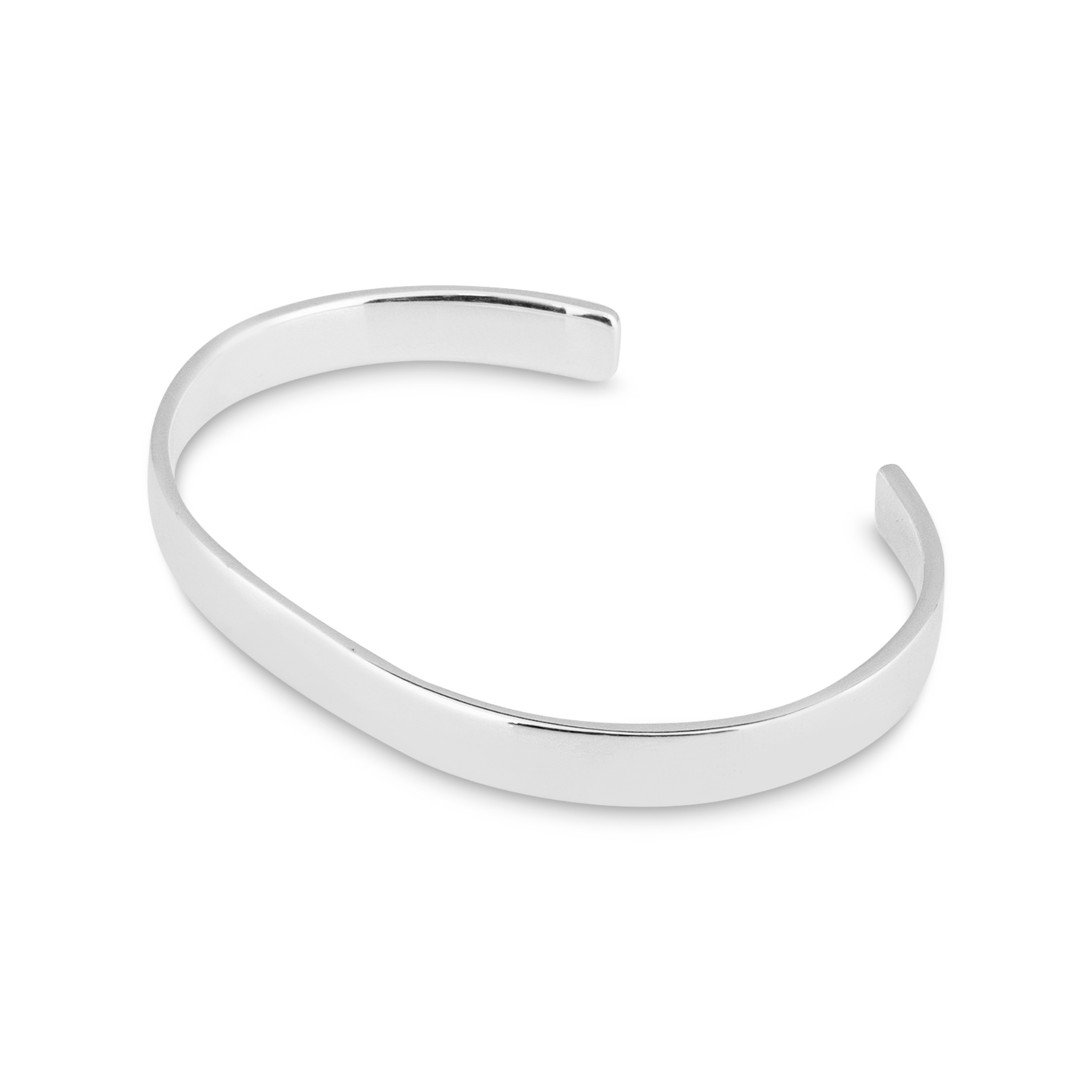 Pulsera rígida de plata para hombre diseño limpio y ancho 7 mm