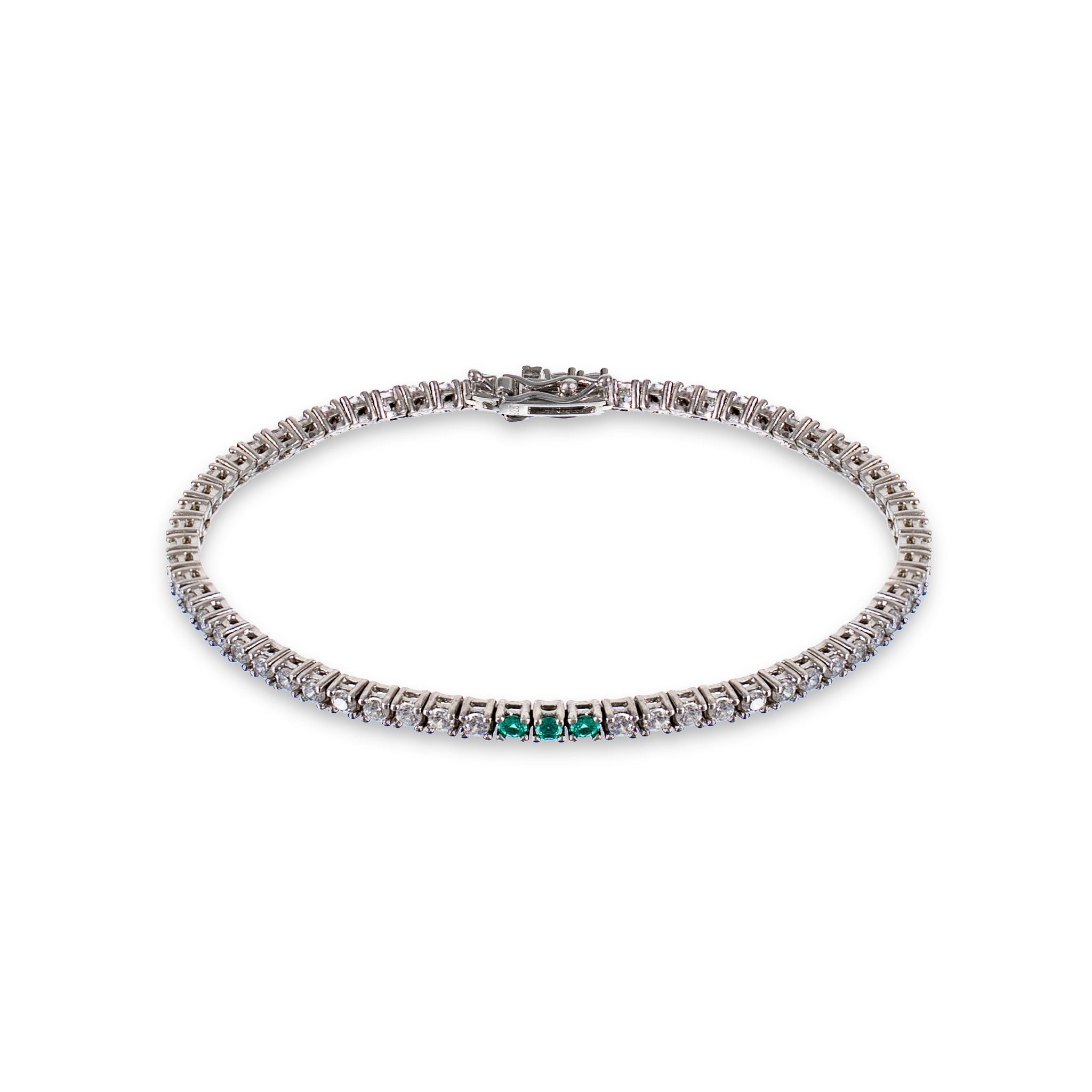 THE TRACE THREE BRACELET | PULSERA EN PLATA LEY 925 Y ESMERALDAS - BAROQ