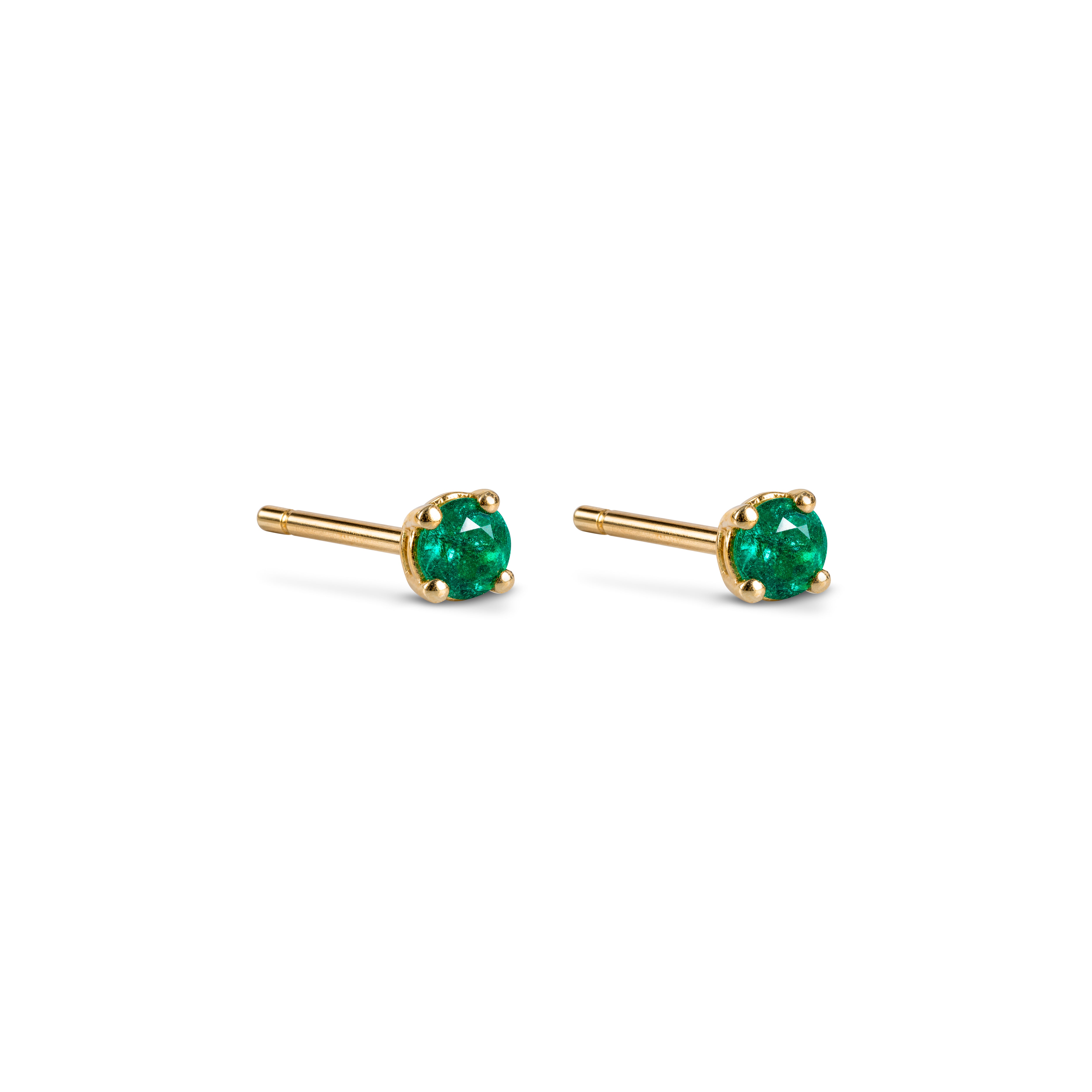 Aretes de oro 18K con esmeralda