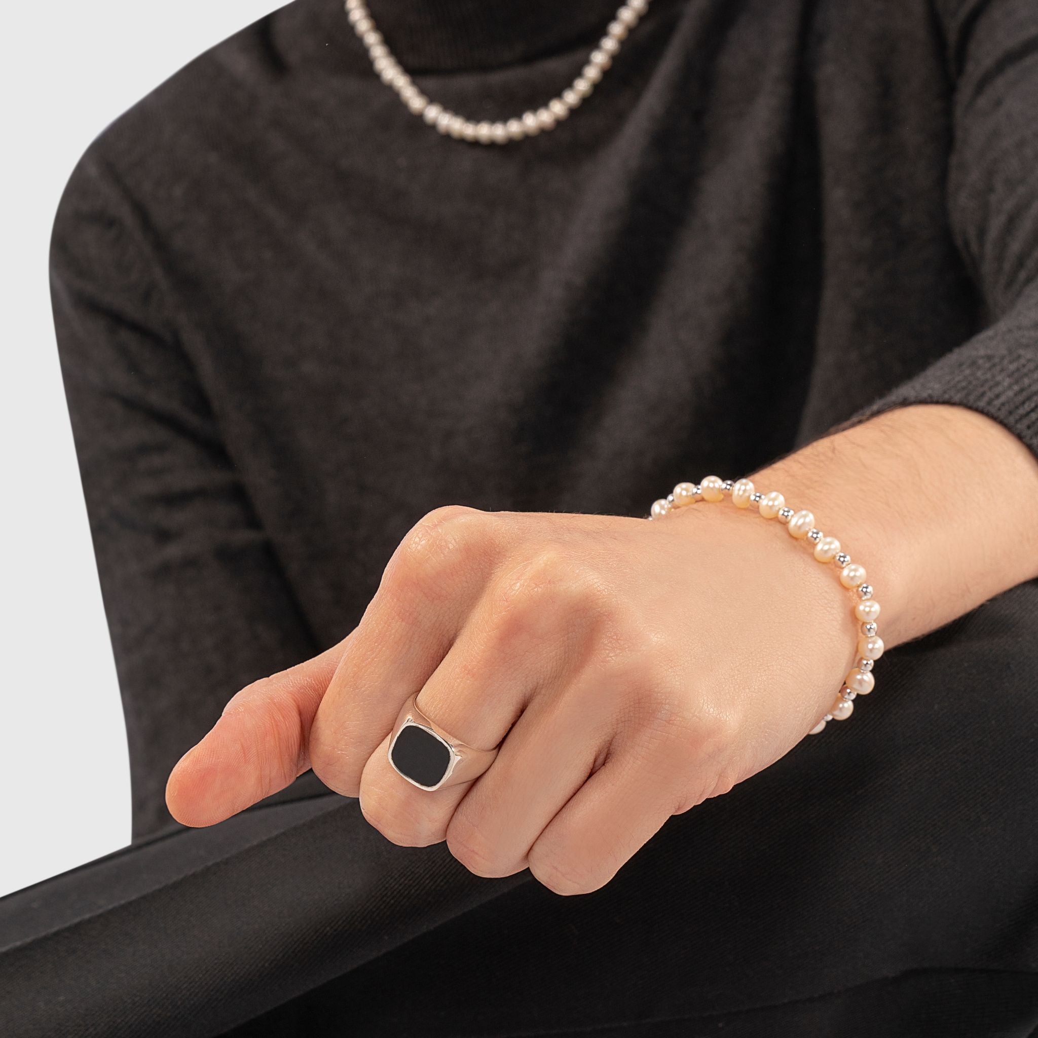 Pulsera de Perlas & Balines en Plata