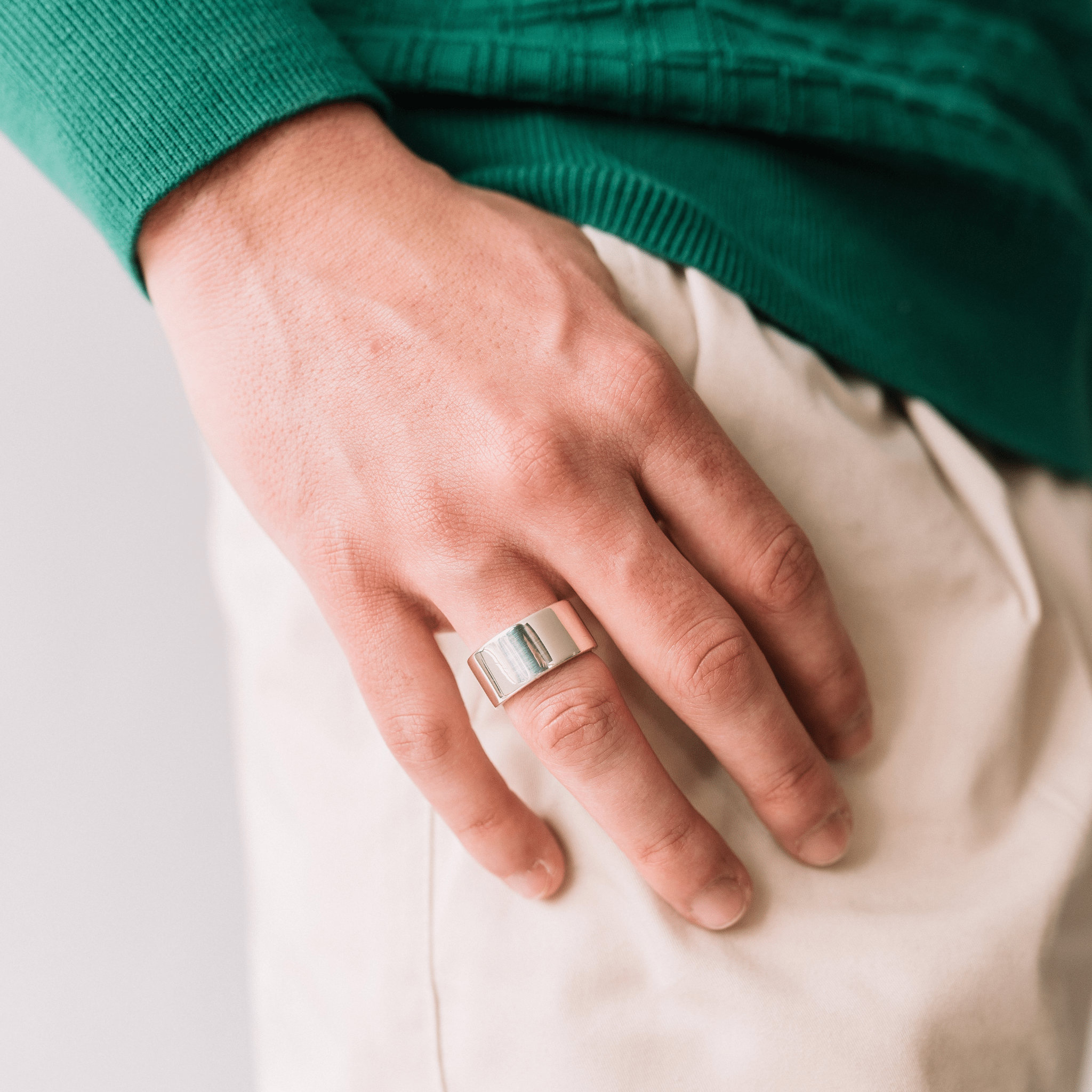 BAND RING 11MM | ANILLO EN PLATA LEY 950 - BAROQ