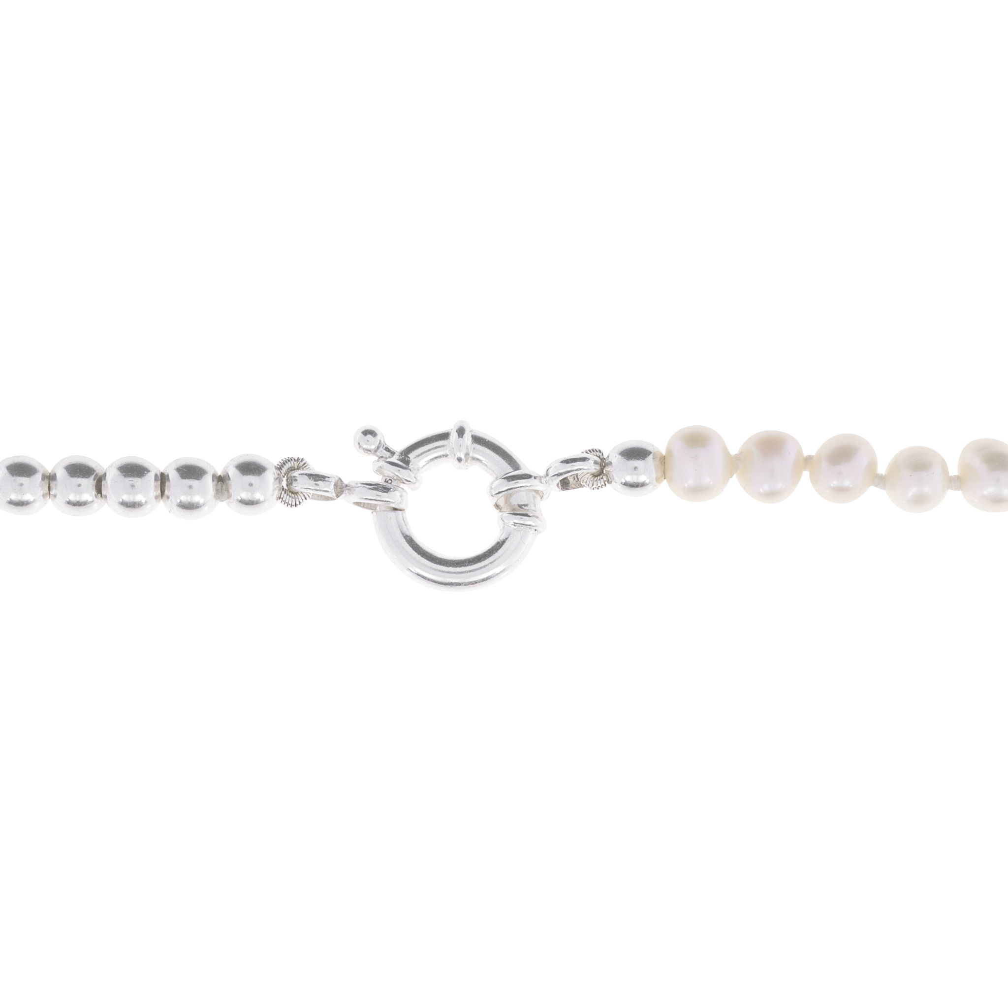 Dual Necklace | Collar de Perlas y Balines en Plata
