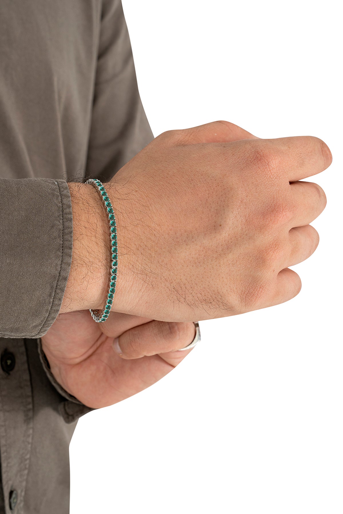 THE TRACE BRACELET | PULSERA EN PLATA LEY 925 Y ESMERALDAS