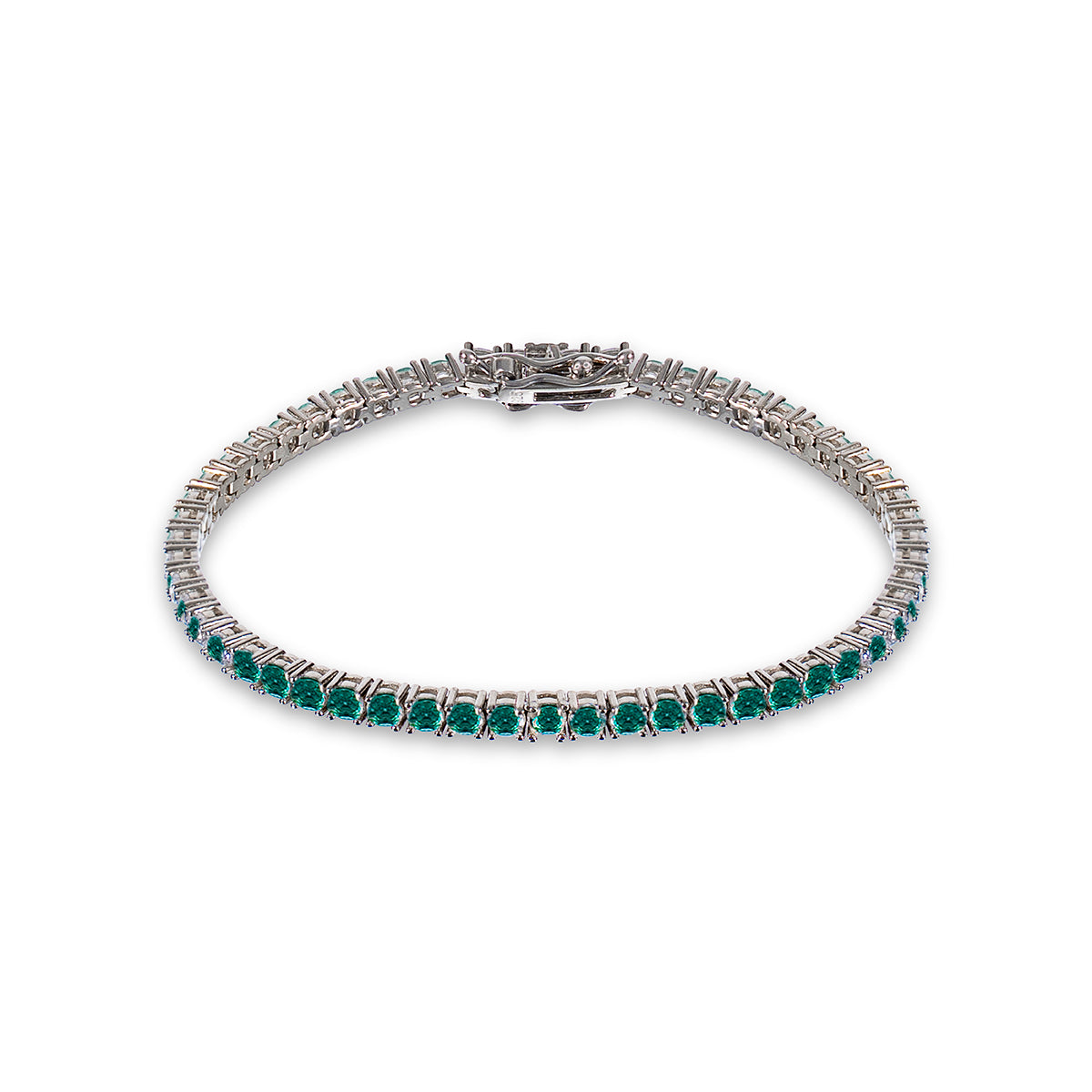 THE TRACE BRACELET | PULSERA EN PLATA LEY 925 Y ESMERALDAS
