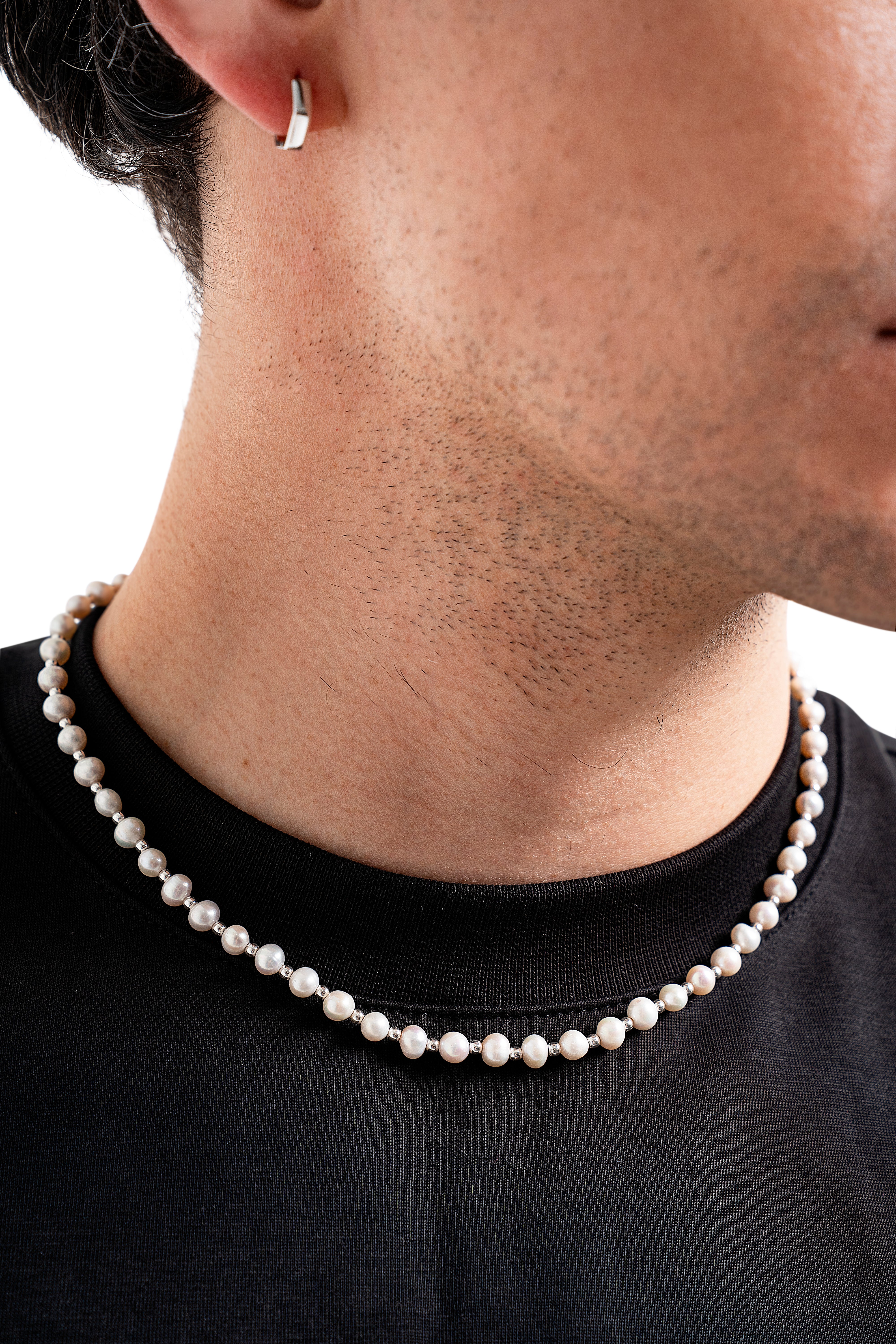 PEARL & SILVER BEAD NECKLACE | COLLAR DE PERLAS DE AGUA DULCE Y BALINES EN PLATA 925