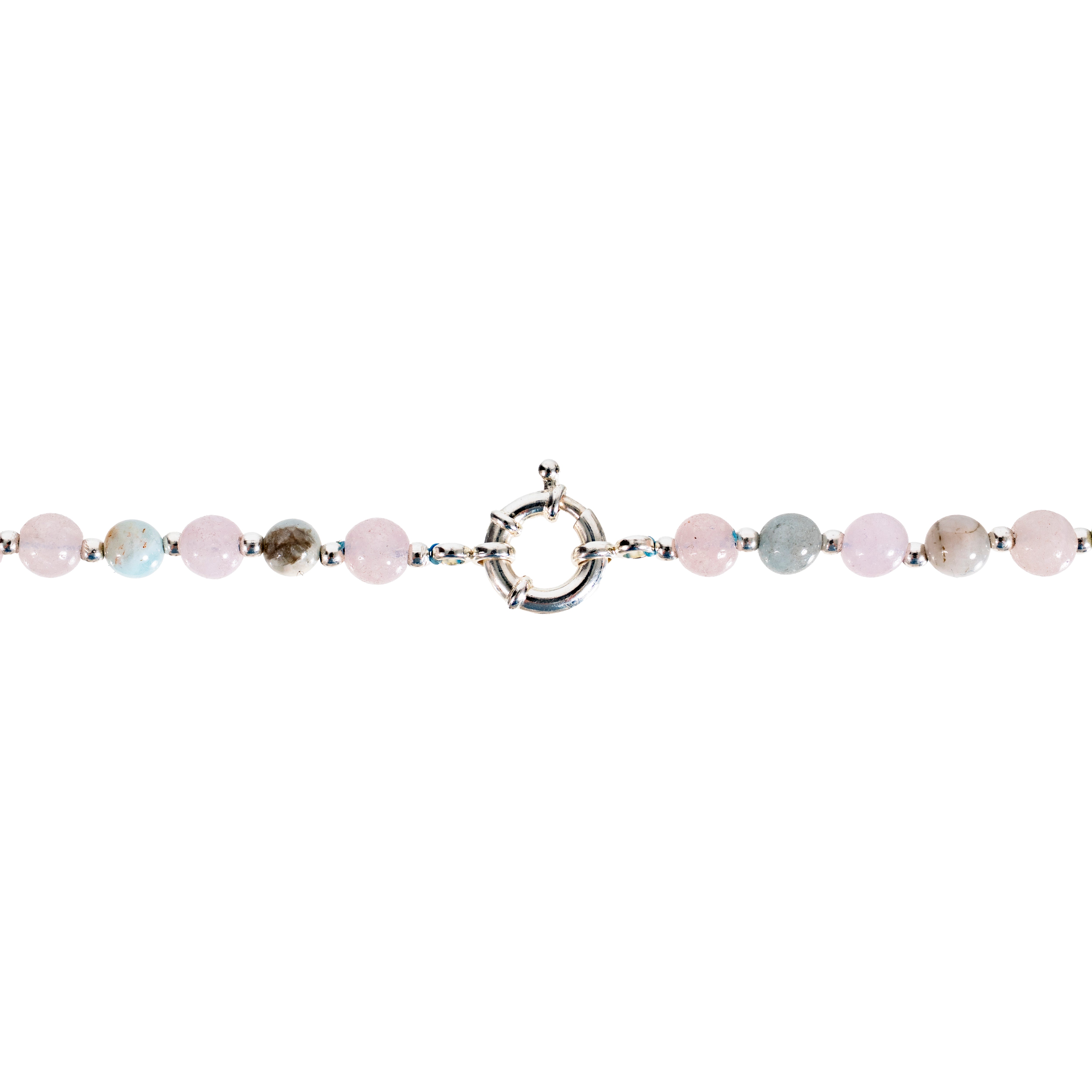 AQUA VOID NECKLACE | COLLAR DE PIEDRAS AGUA MARINA Y BALINES EN PLATA 925