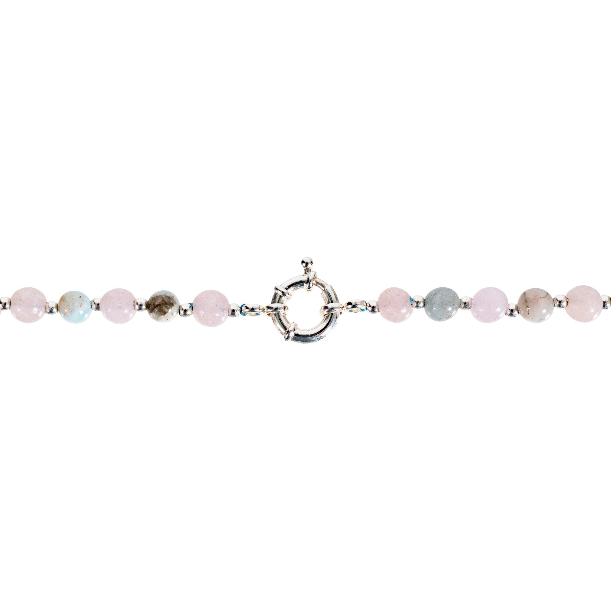 AQUA VOID NECKLACE | COLLAR DE PIEDRAS AGUA MARINA Y BALINES EN PLATA 925 - BAROQ