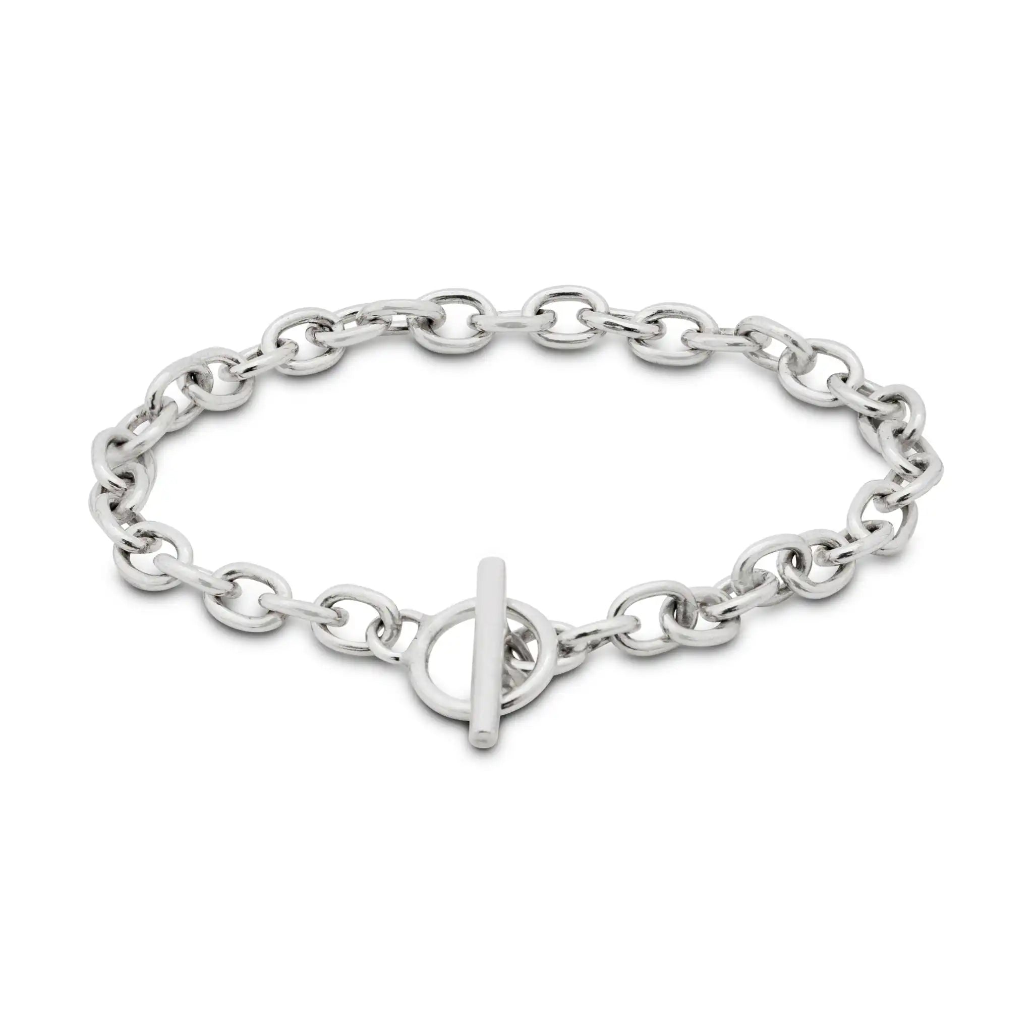 Pulsera tipo cadena en plata maciza 925 para hombre con acabado brillante