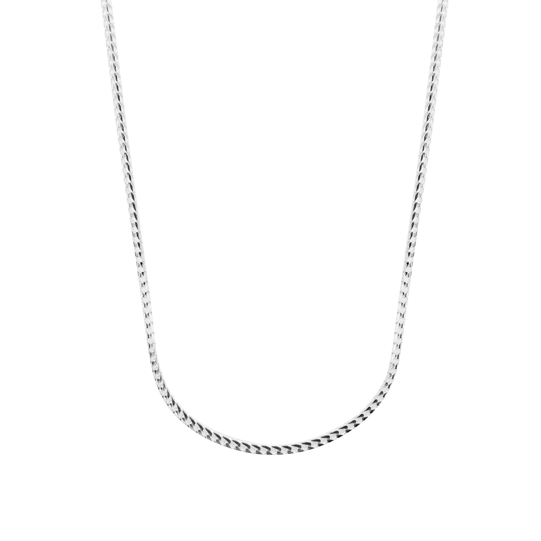 Cadena de tejido franco en plata 925 para hombre diseño minimalista
