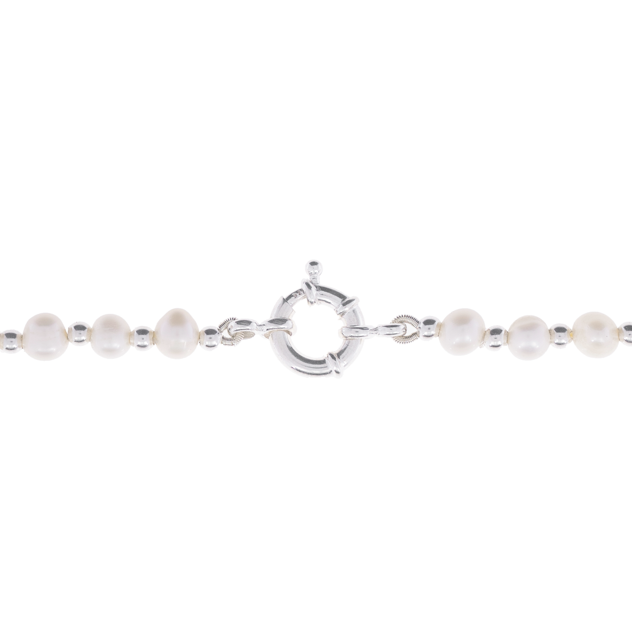 PEARL & SILVER BEAD NECKLACE | COLLAR DE PERLAS DE AGUA DULCE Y BALINES EN PLATA 925