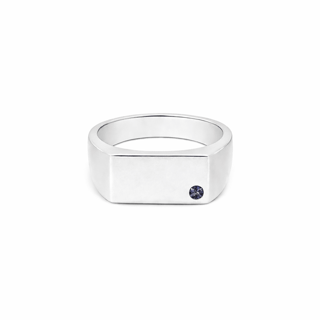 Anillo minimalista de plata 925 con piedra preciosa, disponible con esmeralda, diamante o zafiro.