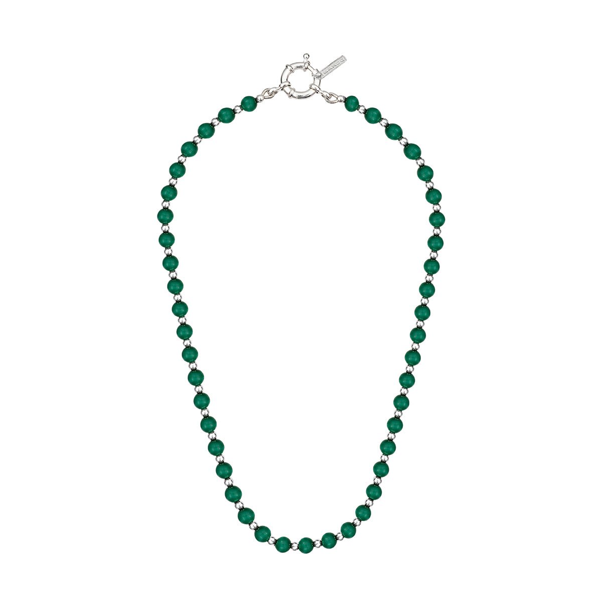 MALAQA NECKLACE | COLLAR DE MALAQUITAS CON BALINES EN PLATA LEY 925 - BAROQ