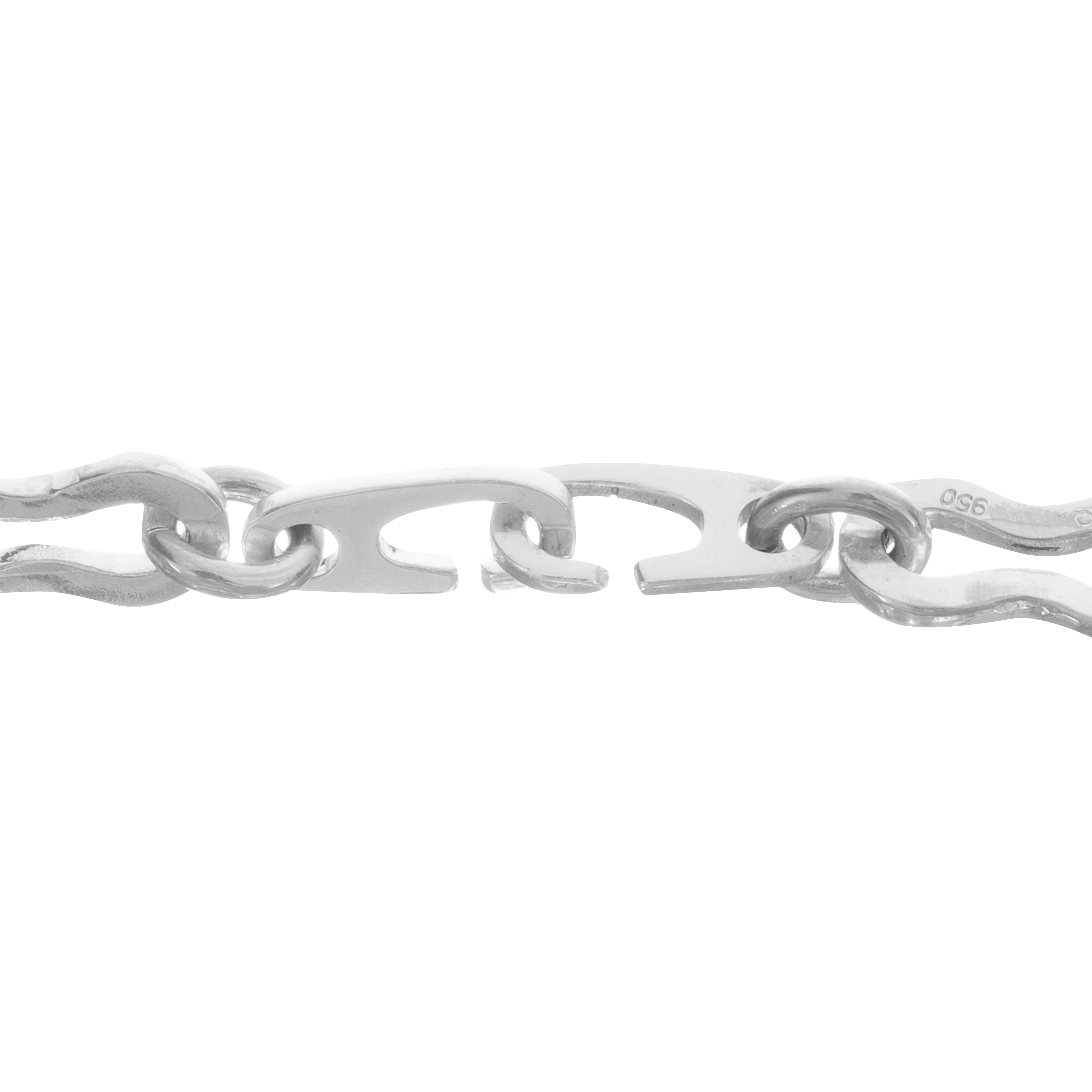 Pulsera tipo cadena en plata 925 hecha a mano diseño moderno