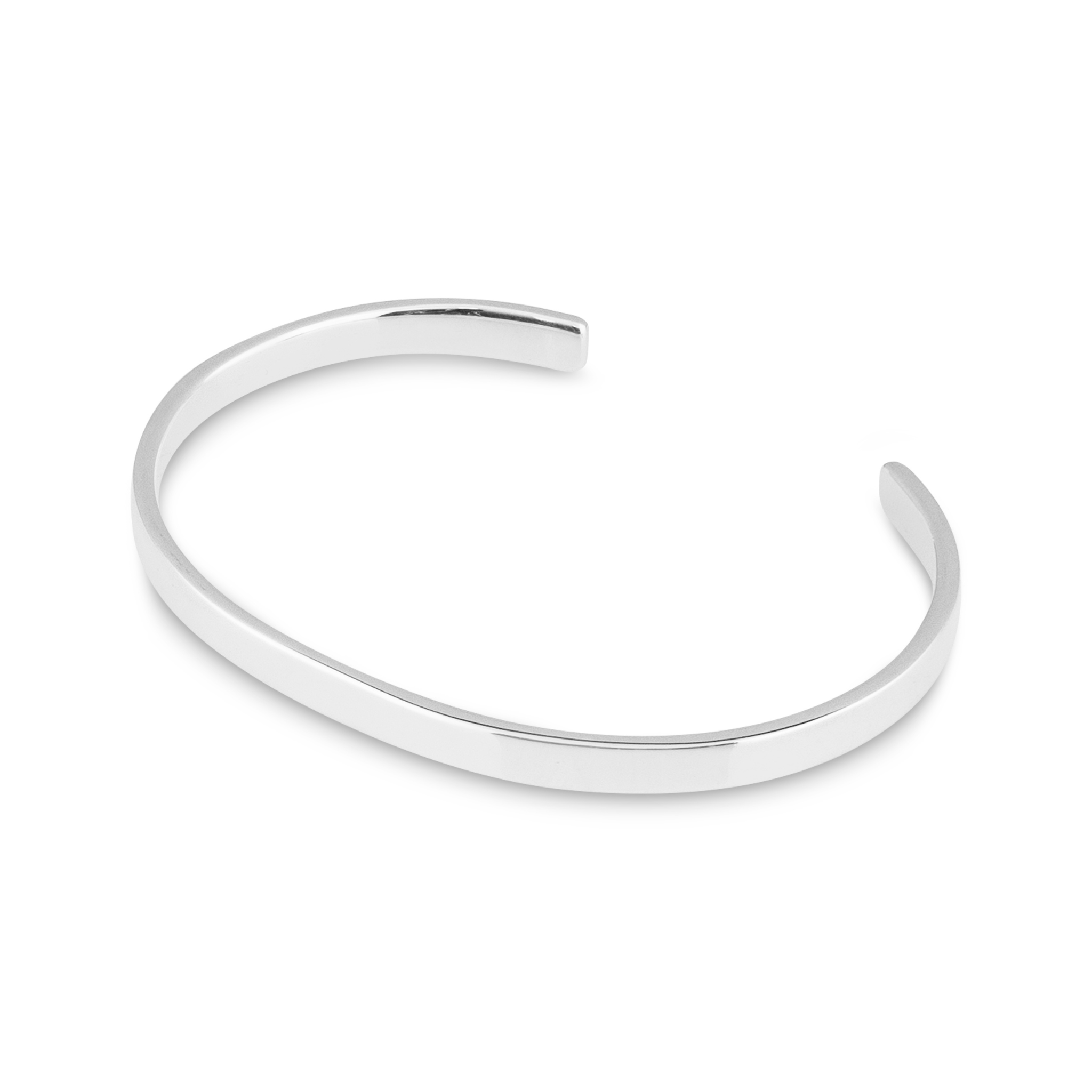 Pulsera rígida de plata para hombre con diseño limpio y ancho 5 mm
