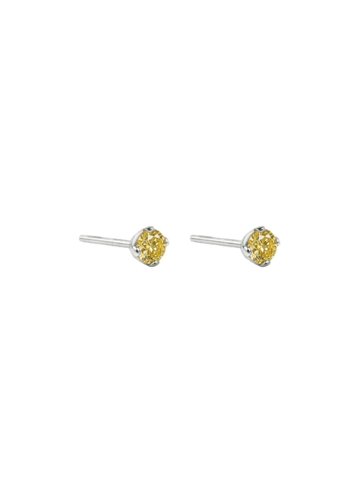 SILVER FACET AMBAR | TOPOS CON DIAMANTE AMARILLO EN PLATA LEY 925 - BAROQ
