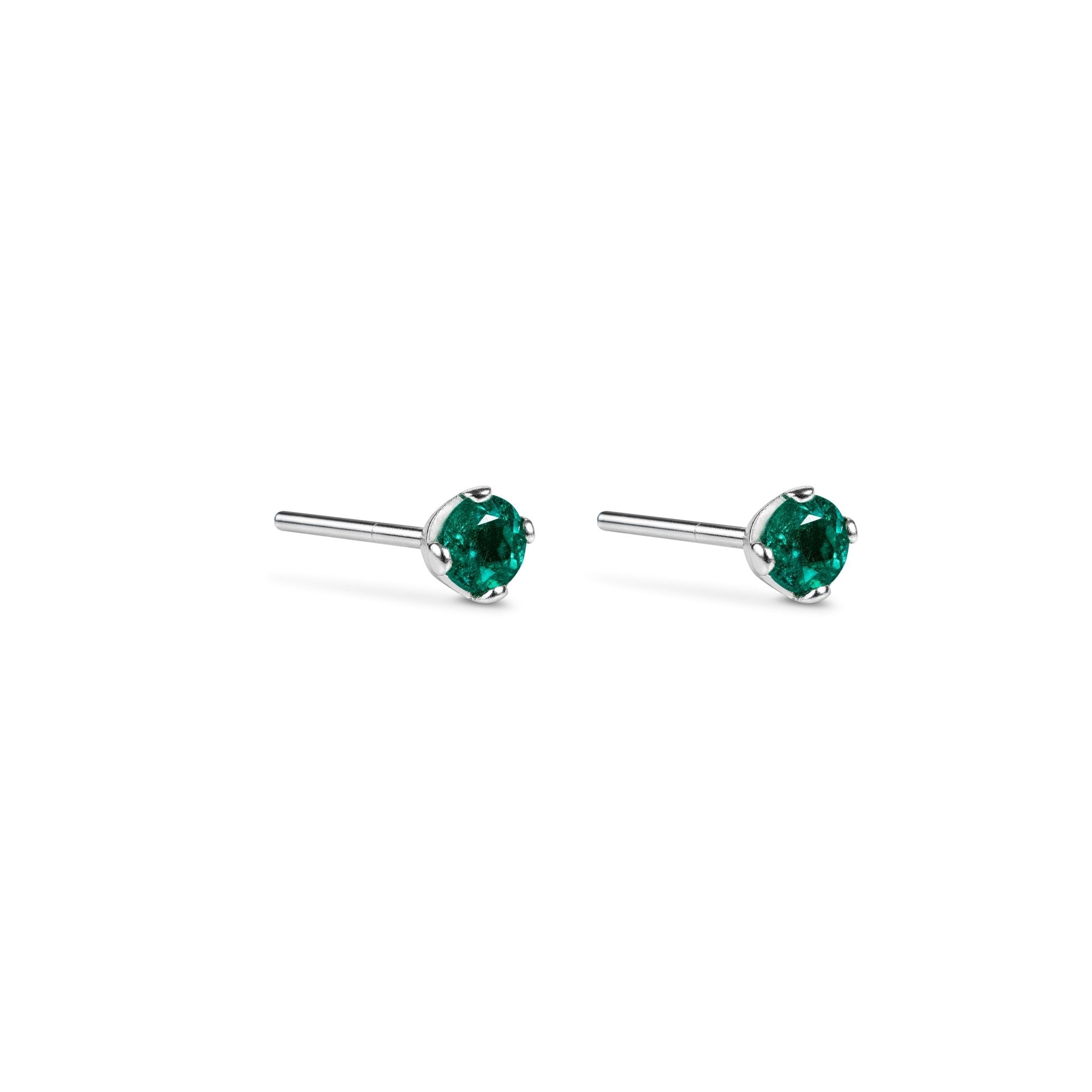 SILVER FACET EMMERALD | TOPOS CON ESMERALDA EN PLATA LEY 925 CON PIEDRA - BAROQ