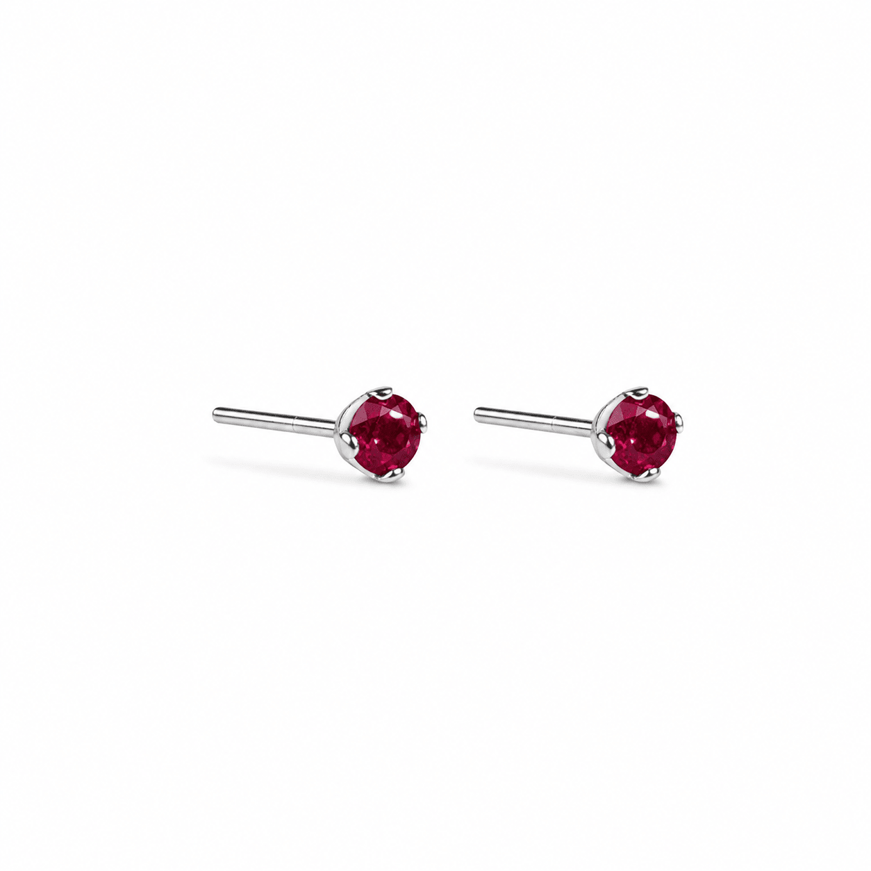 SILVER FACET RUBY | TOPOS CON RUBÍ EN PLATA LEY 925 - BAROQ