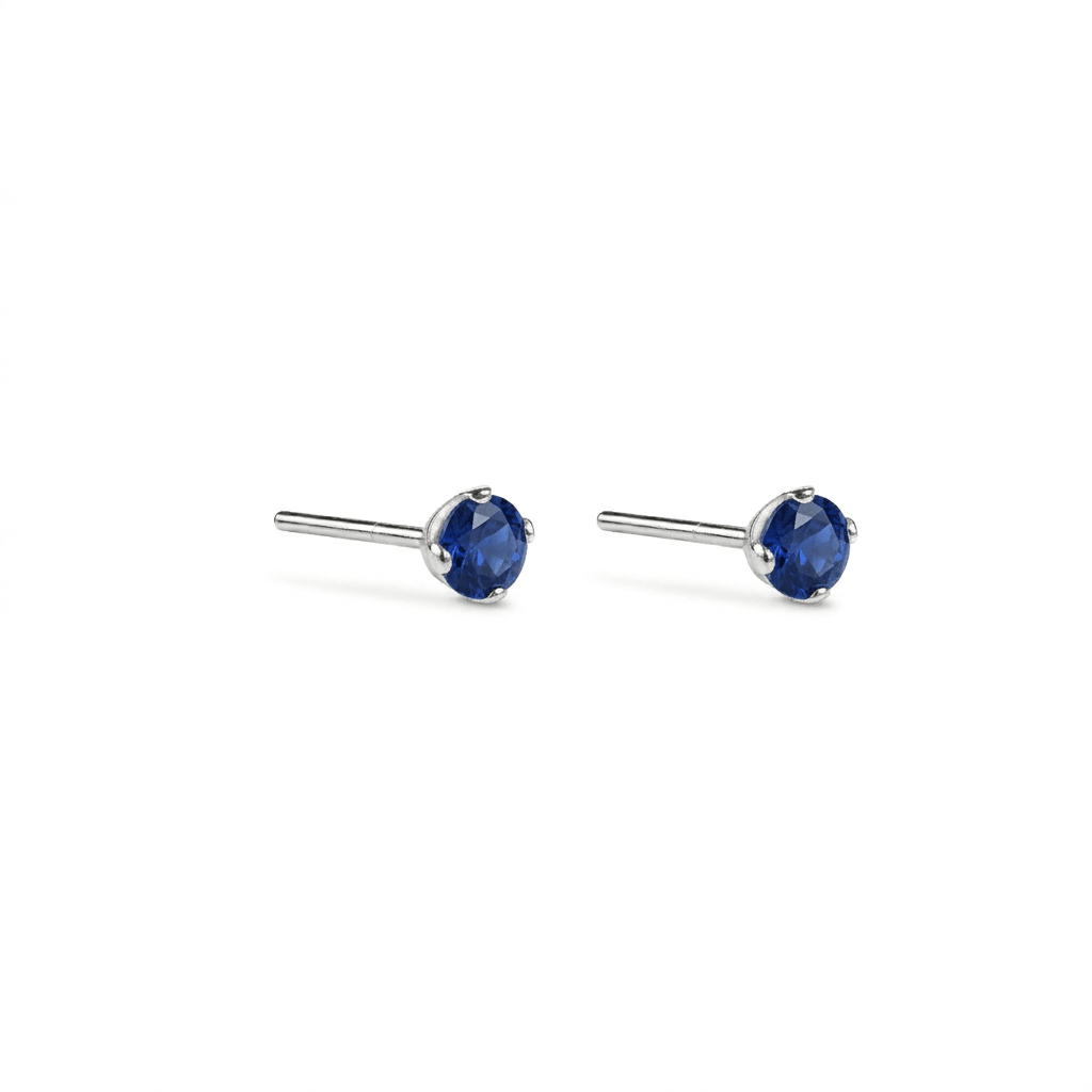 SILVER FACET SAPPHIRE | TOPOS CON ZAFIRO EN PLATA LEY 925 - BAROQ