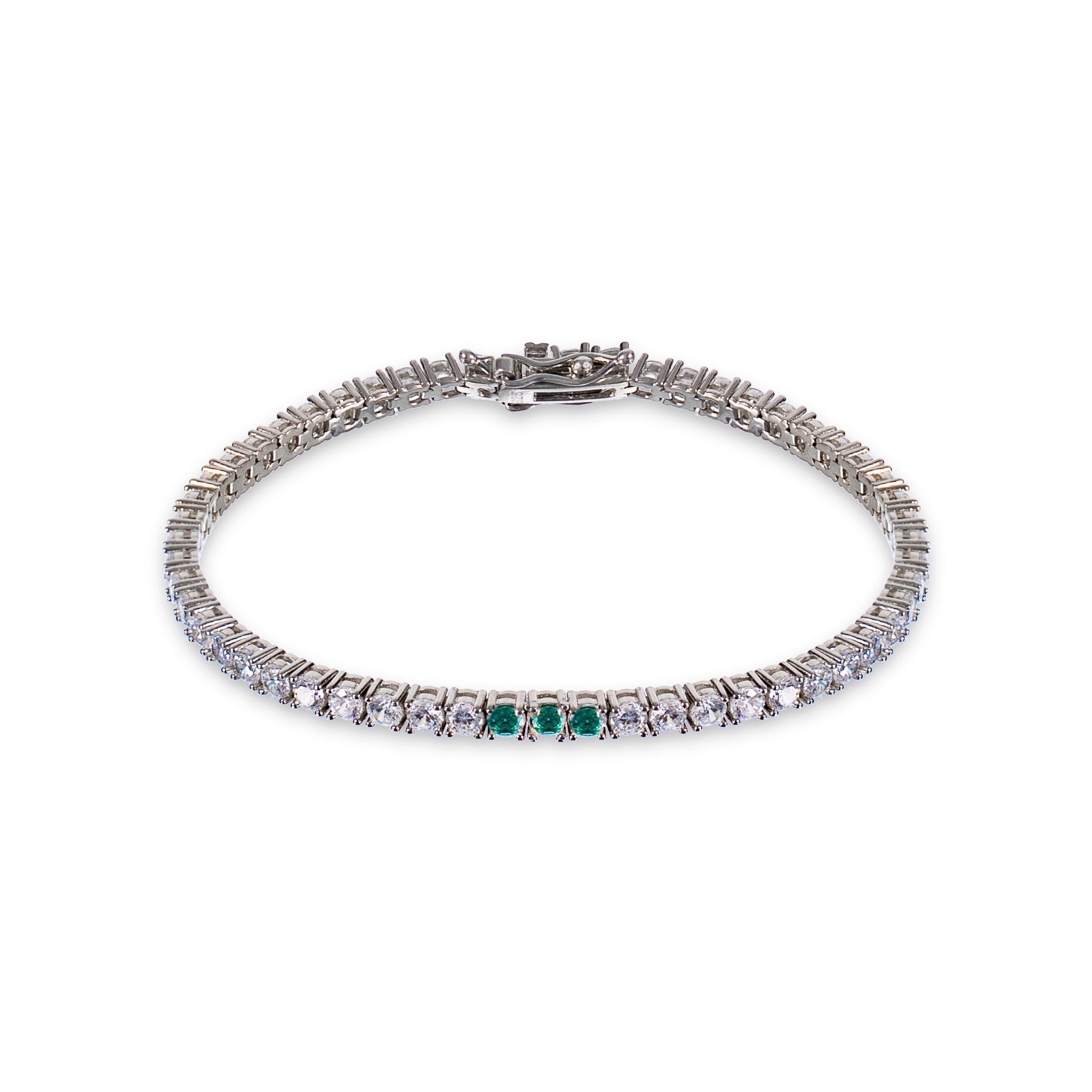 THE TRACE THREE BRACELET | PULSERA EN PLATA LEY 925 Y ESMERALDAS - BAROQ