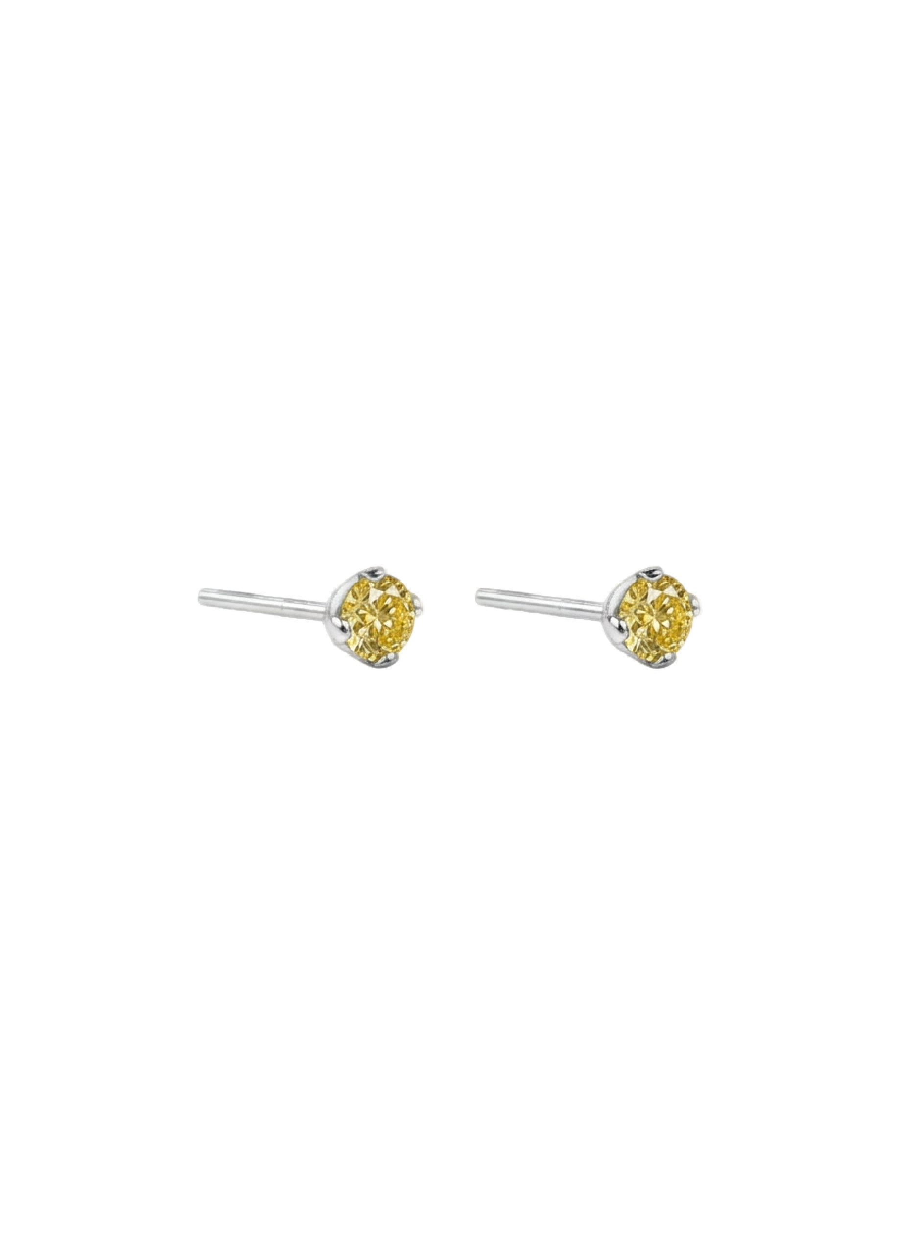 SILVER FACET AMBAR | TOPOS CON DIAMANTE AMARILLO EN PLATA LEY 925