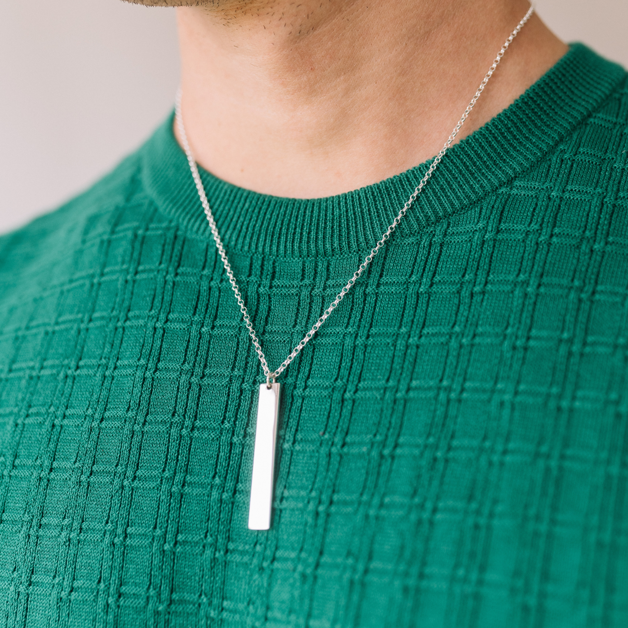 Mens necklace in sterling silver