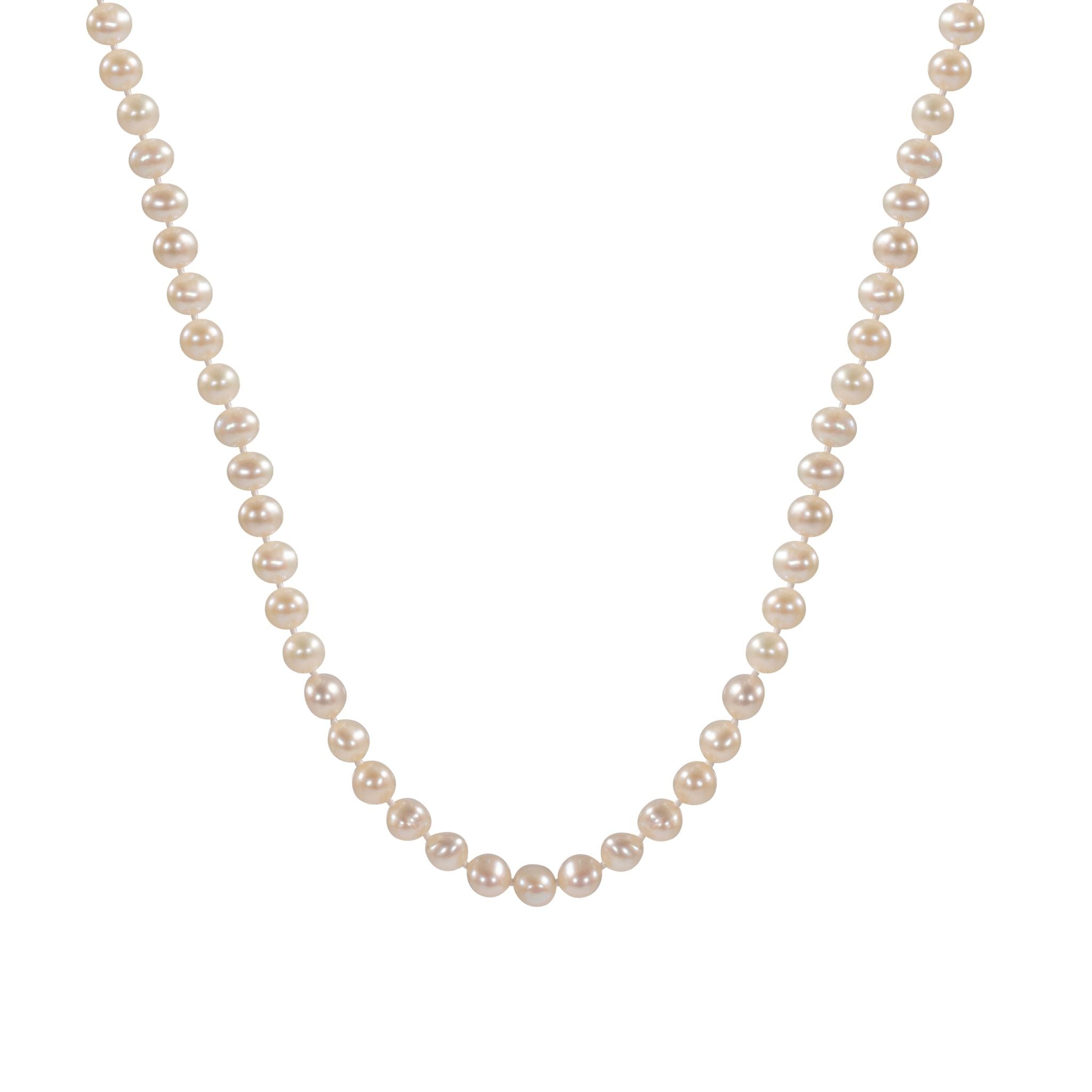 D6 | Collar de Perlas de 6mm & Broche en Plata 925