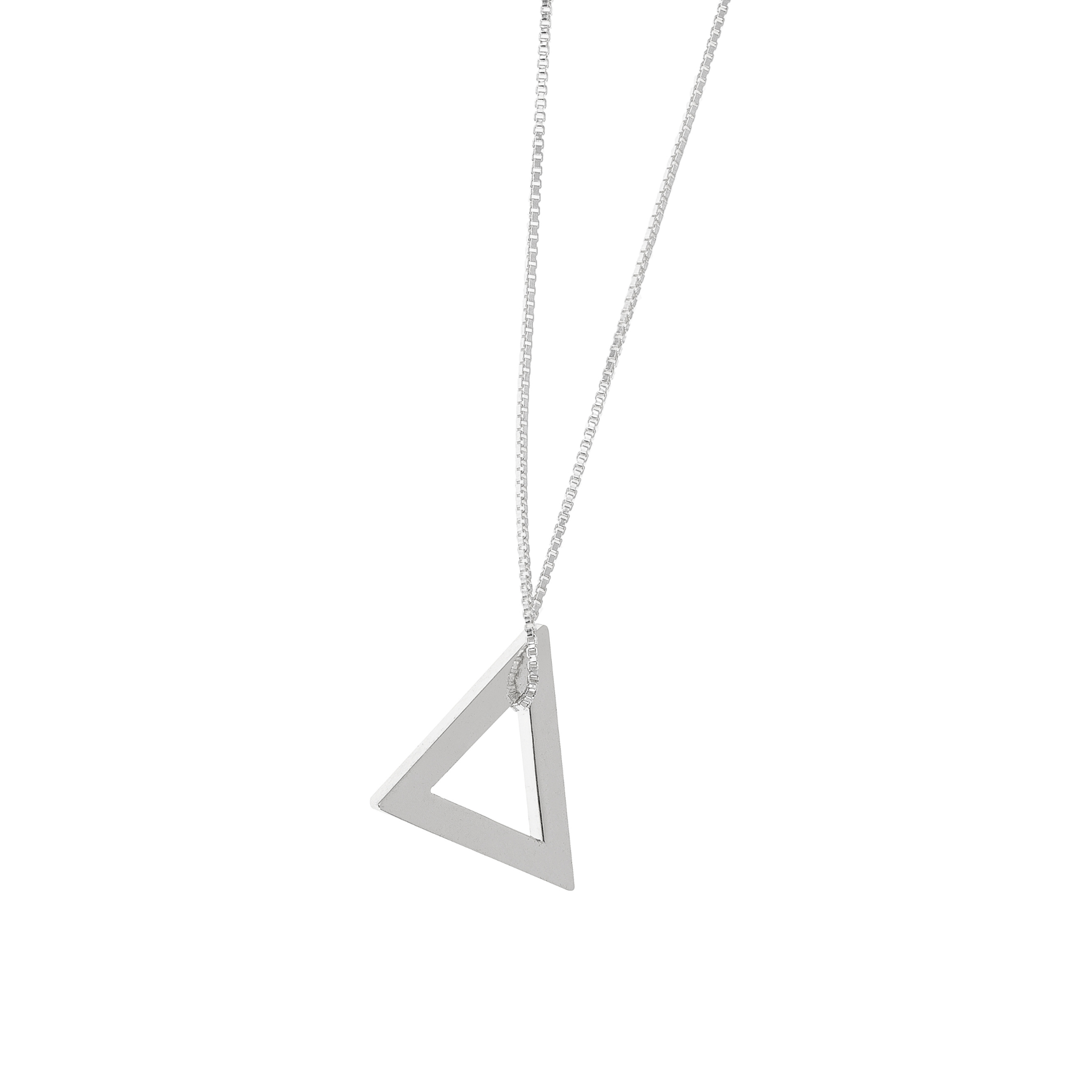 Collar con dije triangular en plata 950 con cadena 925 para hombre